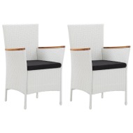 vidaXL Polyratanové záhradné stoličky 2 ks biele - cena, srovnání