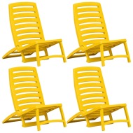vidaXL Skladacie plážové stoličky 4 ks žlté plastové - cena, srovnání