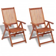 vidaXL Skladacie záhradné stoličky 2 ks, akáciový masív, hnedé - cena, srovnání