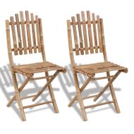 vidaXL Skladacie záhradné stoličky 2 ks, bambus - cena, srovnání