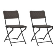 vidaXL Skladacie záhradné stoličky 2 ks, HDPE a oceľ, hnedé - cena, srovnání