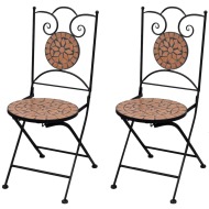 vidaXL Skladacie záhradné stoličky 2 ks, keramika, tehlové - cena, srovnání