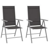 vidaXL Skladacie záhradné stoličky 2 ks textilénové čierne - cena, srovnání