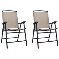 vidaXL Skladacie záhradné stoličky 2 ks, textilén, sivohnedé - cena, srovnání