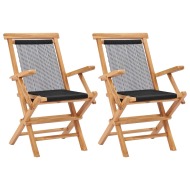 vidaXL Skladacie záhradné stoličky 2 ks, tíkový masív a povrázky - cena, srovnání