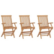 vidaXL Skladacie záhradné stoličky 3 ks tíkový masív - cena, srovnání