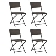 vidaXL Skladacie záhradné stoličky 4 ks, HDPE a oceľ, hnedé - cena, srovnání