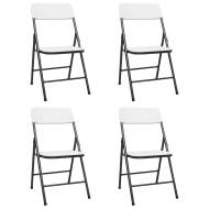 vidaXL Skladacie záhradné stoličky 4 ks HDPE biele - cena, srovnání