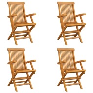 vidaXL Skladacie záhradné stoličky 4 ks teakový masív - cena, srovnání