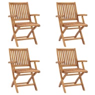 vidaXL Skladacie záhradné stoličky 4 ks tíkový masív - cena, srovnání