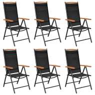 vidaXL Skladacie záhradné stoličky 6 ks textilénové čierne - cena, srovnání