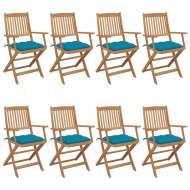 vidaXL Skladacie záhradné stoličky 8 ks so sedákmi akáciový masív - cena, srovnání