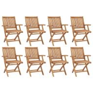 vidaXL Skladacie záhradné stoličky 8 ks tíkový masív - cena, srovnání