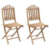 vidaXL Skladacie záhradné stoličky s podložkami 2 ks bambus - cena, srovnání