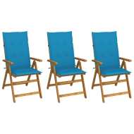 vidaXL Skladacie záhradné stoličky s podložkami 3 ks akáciový masív - cena, srovnání