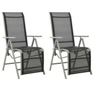 vidaXL Sklápacie záhradné stoličky 2 ks hliník a textilén strieborné - cena, srovnání
