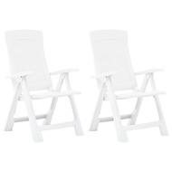 vidaXL Sklápacie záhradné stoličky 2 ks plastové biele - cena, srovnání