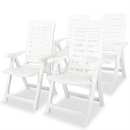vidaXL Sklápacie záhradné stoličky 4 ks, plast, biele - cena, srovnání