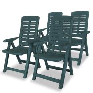 vidaXL Sklápacie záhradné stoličky 4 ks, plast, zelené - cena, srovnání
