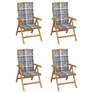 vidaXL Sklápacie záhradné stoličky s podložkami 4 ks tíkový masív - cena, srovnání