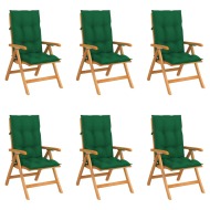 vidaXL Sklápacie záhradné stoličky s podložkami 6 ks tíkový masív - cena, srovnání