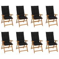 vidaXL Sklápacie záhradné stoličky s podložkami 8 ks tíkový masív - cena, srovnání