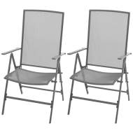 vidaXL Stohovateľné záhradné stoličky 2 ks, oceľ, sivé - cena, srovnání