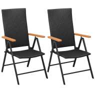 vidaXL Stohovateľné záhradné stoličky 2 ks, polyratan, čierne - cena, srovnání