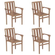 vidaXL Stohovateľné záhradné stoličky 4 ks tíkový masív - cena, srovnání
