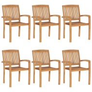 vidaXL Stohovateľné záhradné stoličky 6 ks tíkový masív - cena, srovnání