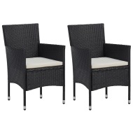 vidaXL Záhradné jedálenské stoličky 2 ks čierne polyratanové - cena, srovnání