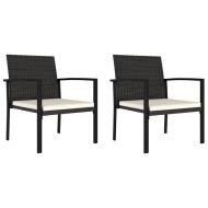 vidaXL Záhradné jedálenské stoličky 2 ks polyratanové čierne - cena, srovnání