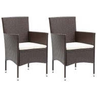 vidaXL Záhradné jedálenské stoličky 2 ks polyratanové hnedé - cena, srovnání