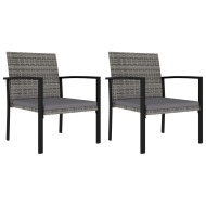 vidaXL Záhradné jedálenské stoličky 2 ks polyratanové sivé - cena, srovnání
