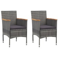 vidaXL Záhradné jedálenské stoličky 2 ks sivé polyratanové - cena, srovnání