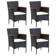 vidaXL Záhradné jedálenské stoličky 4 ks polyratanové čierne - cena, srovnání