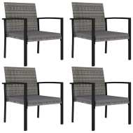 vidaXL Záhradné jedálenské stoličky 4 ks polyratanové sivé - cena, srovnání
