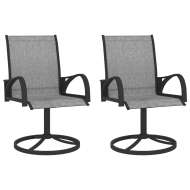 vidaXL Záhradné otočné stoličky 2 ks textilén a oceľ sivé - cena, srovnání
