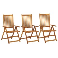 vidaXL Záhradné sklápacie stoličky 3ks masívne akáciové drevo - cena, srovnání