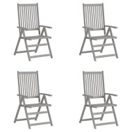 vidaXL Záhradné sklápacie stoličky 4 ks sivé masívne akáciové drevo - cena, srovnání