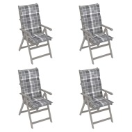 vidaXL Záhradné sklápacie stoličky 4 ks s podložkami akáciový masív - cena, srovnání