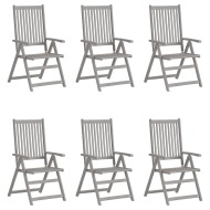 vidaXL Záhradné sklápacie stoličky 6 ks sivé akáciový masív - cena, srovnání