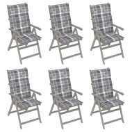 vidaXL Záhradné sklápacie stoličky 6 ks s podložkami akáciový masív - cena, srovnání