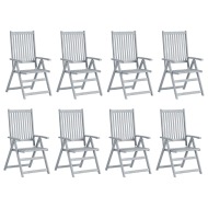 vidaXL Záhradné sklápacie stoličky 8 ks sivé masívne akáciové drevo - cena, srovnání