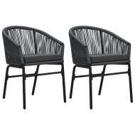 vidaXL Záhradné stoličky 2 ks antracitové PVC ratanové - cena, srovnání