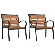 vidaXL Záhradné stoličky 2 ks čierne a hnedé oceľové a WPC - cena, srovnání