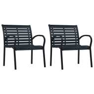 vidaXL Záhradné stoličky 2 ks čierne oceľové a WPC - cena, srovnání