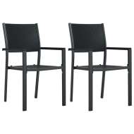 vidaXL Záhradné stoličky 2 ks čierne plastové ratanový vzhľad - cena, srovnání