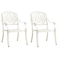 vidaXL Záhradné stoličky 2 ks odlievaný hliník biele - cena, srovnání