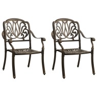 vidaXL Záhradné stoličky 2 ks odlievaný hliník bronzové - cena, srovnání
